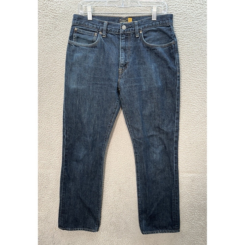 J Crew Jeans Mens 31x30 Blue‎ Slim Straight Distressed Denim Preppy Casual
